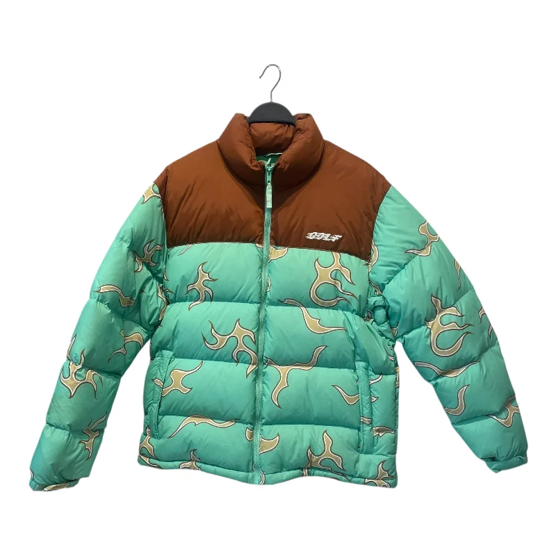 GOLF WANG/Puffer Jkt/L/Nylon/GRN/All Over Print/ Sleek Men's Contemporary 