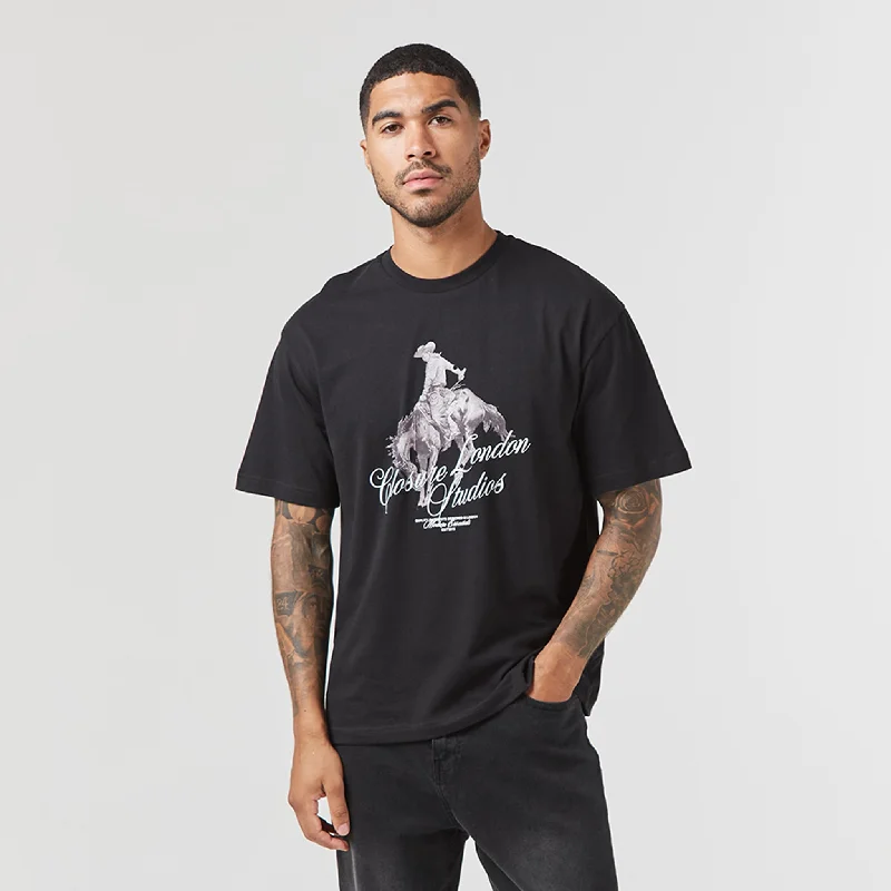 Cowboy T-Shirt | Black Luxurious Men's High