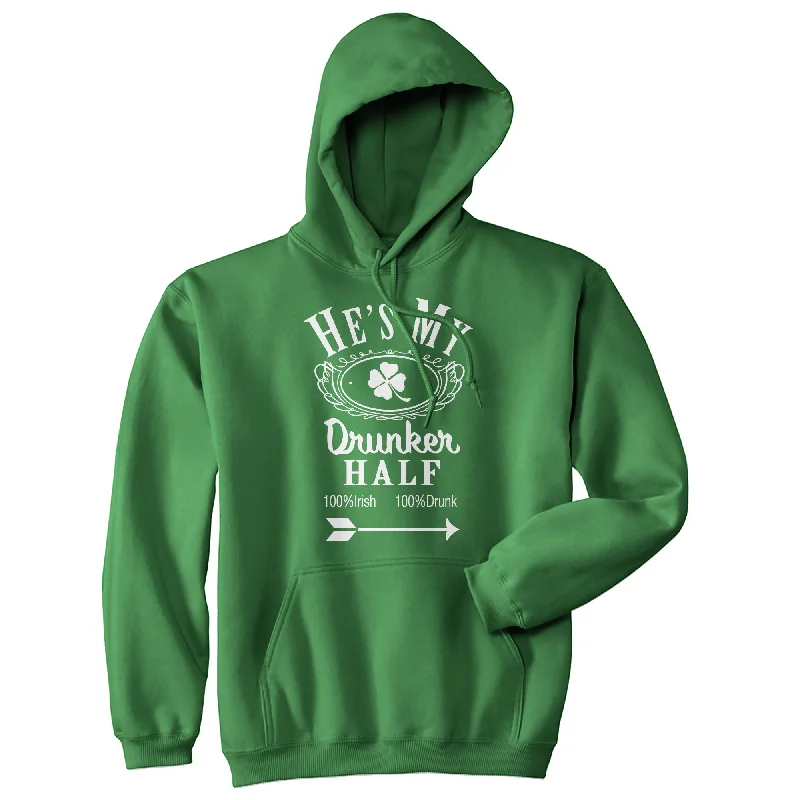 Hes/Shes My Drunker Half Hoodie Hoodie Cool Men's Distressed