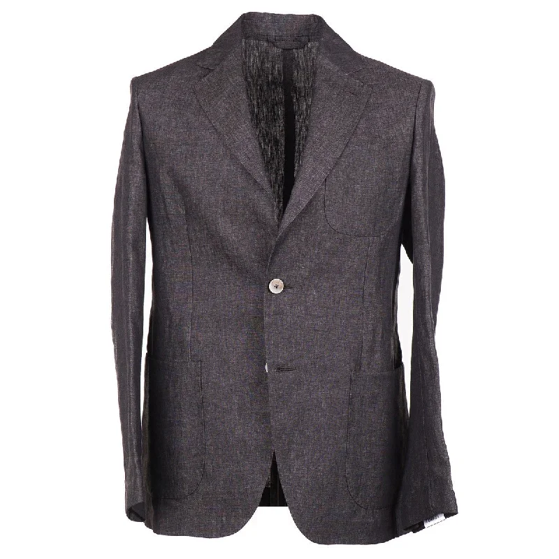 Luigi Borrelli Unlined Linen Suit Unique Men's Patch