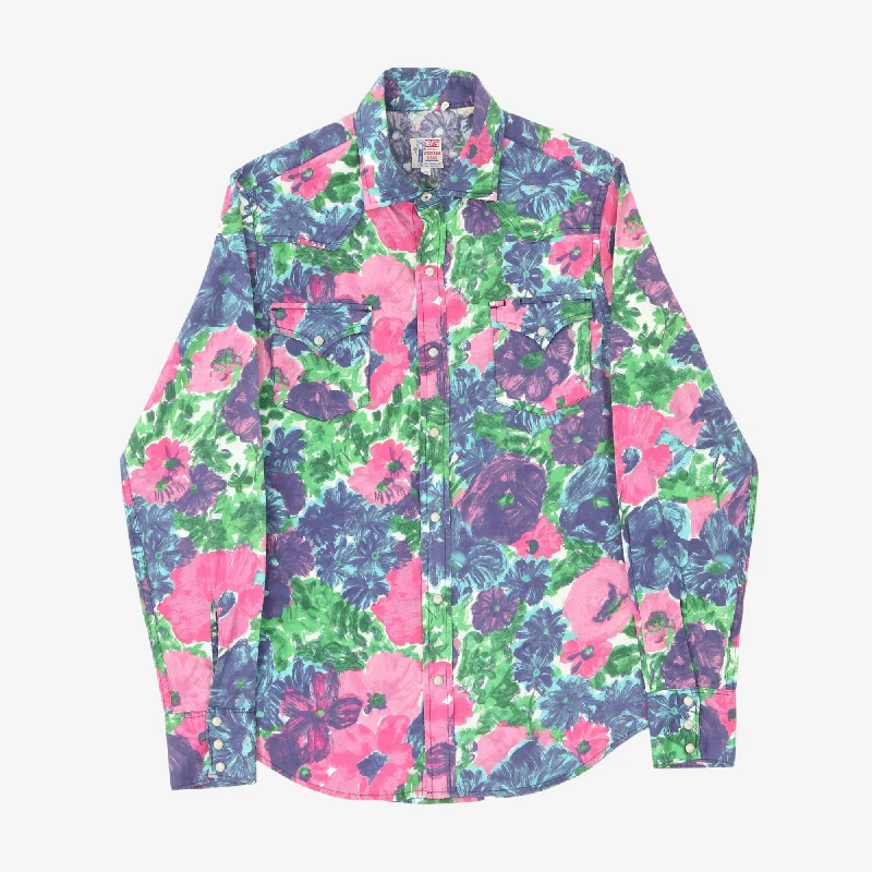 Floral Western Shirt Dapper Men's Bow