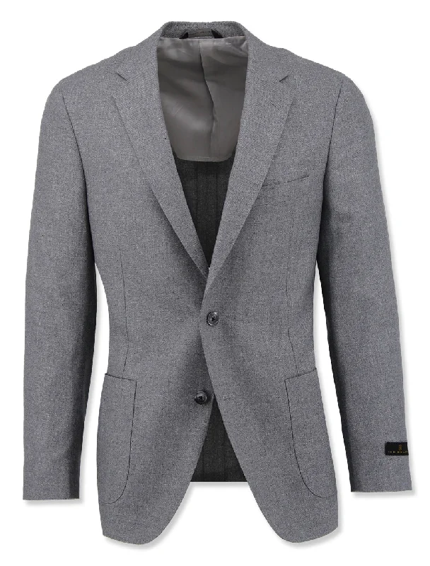 Grey Silk & Cashmere Sport Coat Refined Men's Classic 