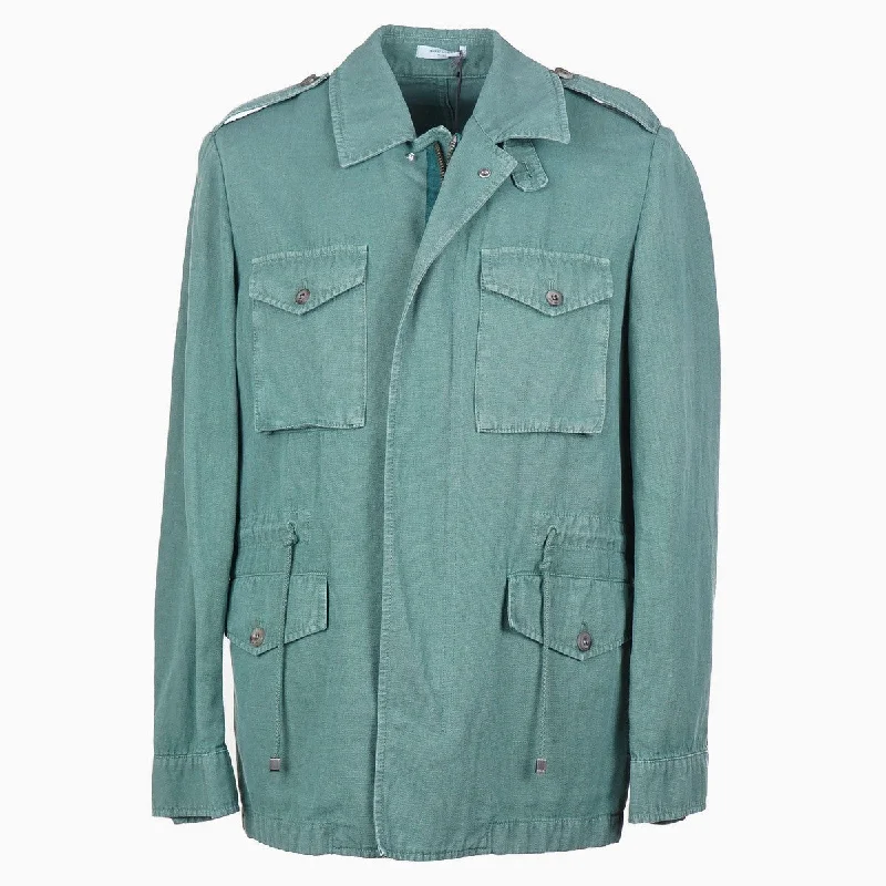 Boglioli Cotton and Linen Field Jacket Sharp Men's Italian