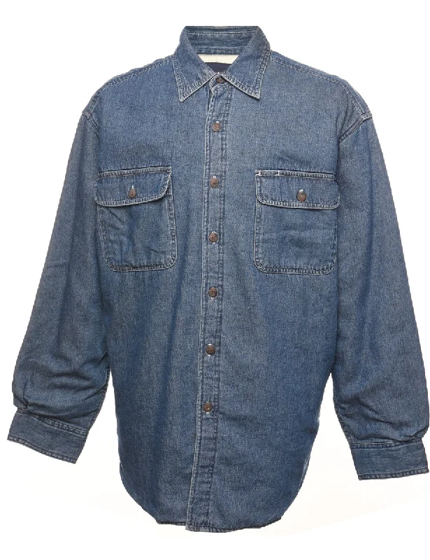 Puritan Medium Wash Denim Shirt - L Elegant Men's Cashmere