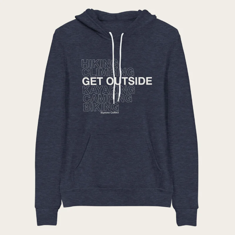 Get Outside Hoodie - Heather Navy Monochromatic Office Style