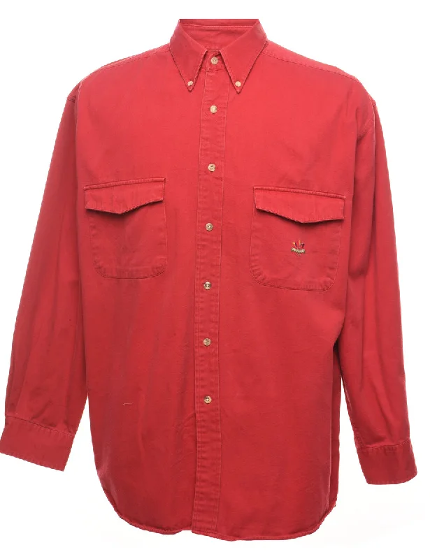 Classic Red Denim Shirt - L Confident Men's High