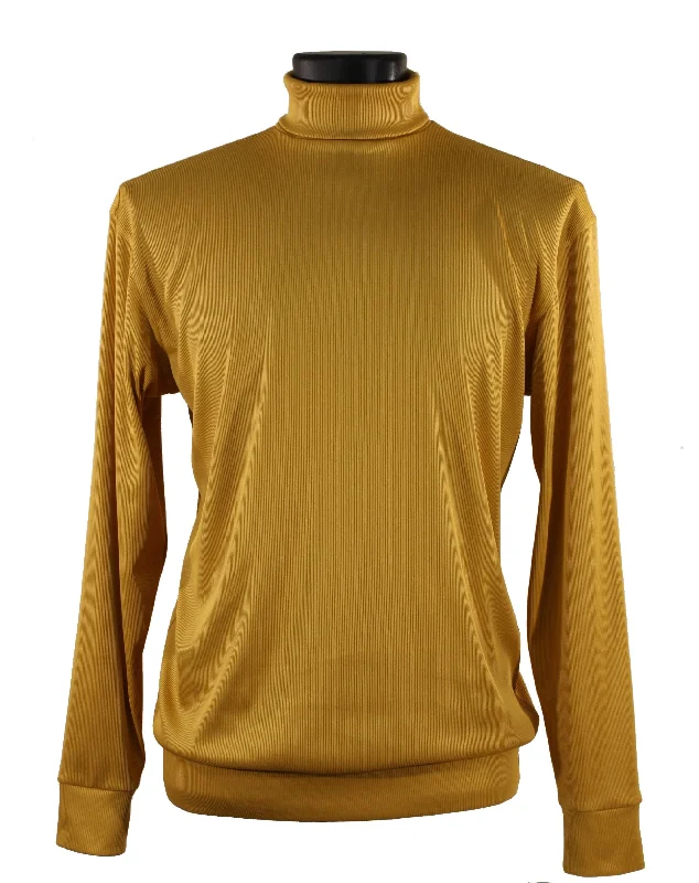 Log In Long Sleeve Turtle Neck Men's T-Shirt - Solid Pattern Gold #633 Streetwear Style