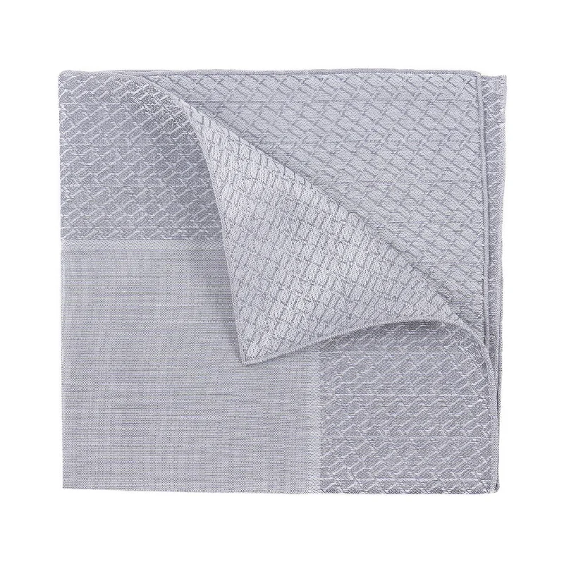 Zilli Monogram Cotton Pocket Square Traditional Men's Wool