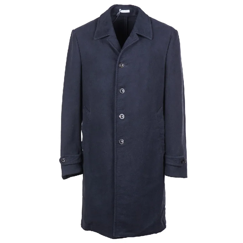 Boglioli Brushed Moleskin Cotton Overcoat Beach