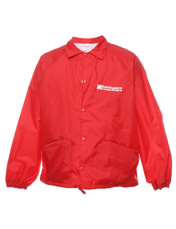 Cardinal Red & White Coach Nylon Jacket - L Cool Men's Distressed