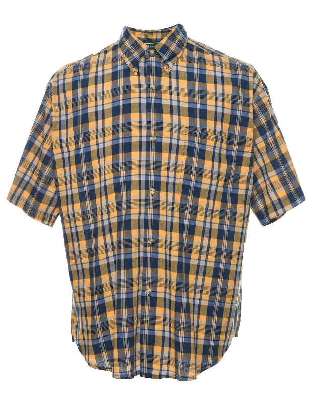 Short Sleeve Checked Shirt - M Minimalist Men's Casual 