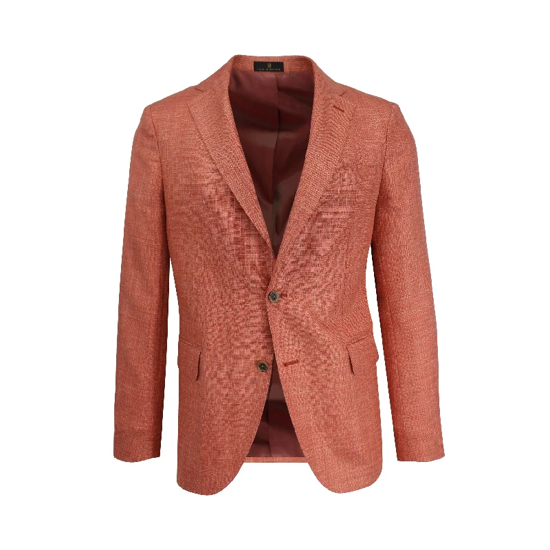 Orange Melange Basket Weave Sport Coat Trendy Men's Oversized