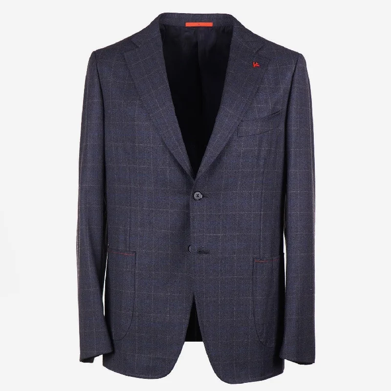 Isaia Extra-Slim Lightweight Flannel Suit Dynamic Men's Moto