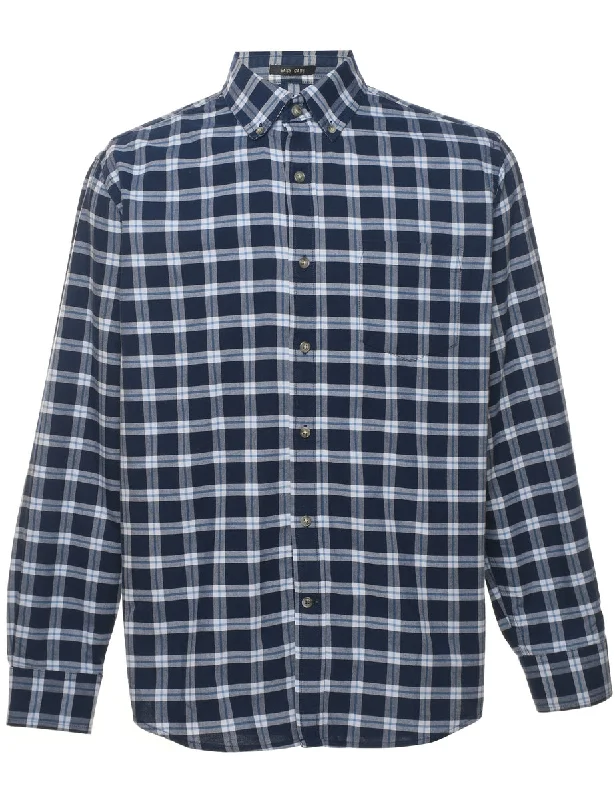 St John's Bay Checked Shirt - M Elegant Men's Cashmere