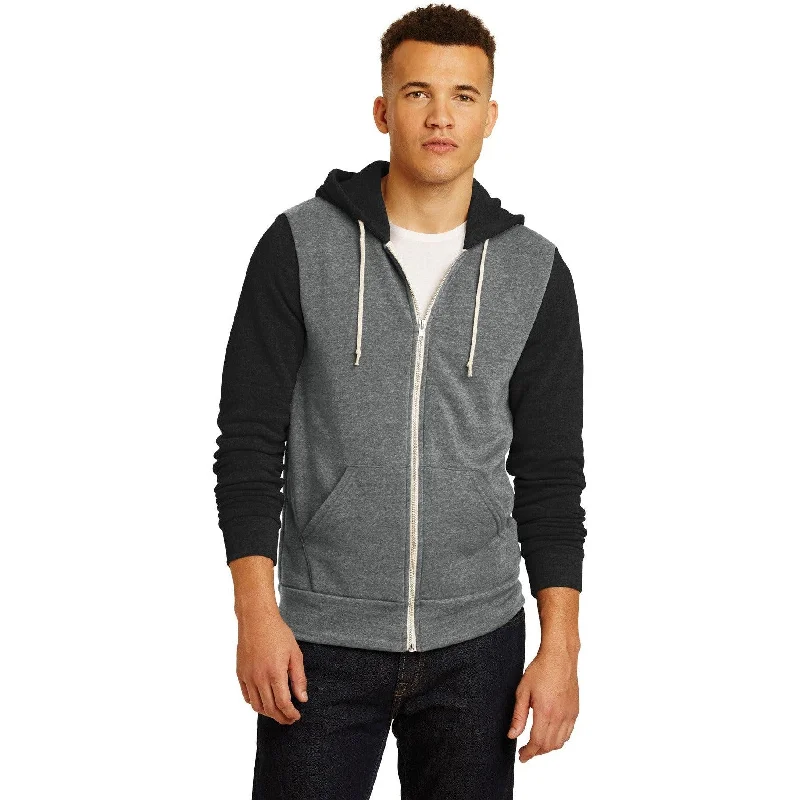 CLOSEOUT - Alternative Colorblock Rocky Eco Fleece Zip Hoodie Polished Men's Satin