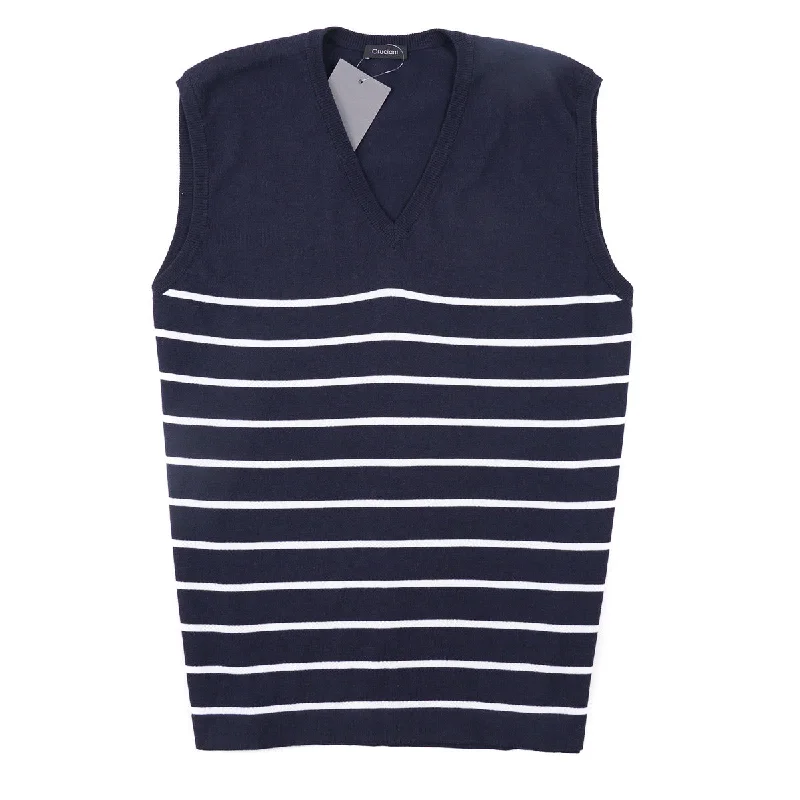 Cruciani Breton Stripe Merino Wool Sweater Vest Dapper Men's Bow