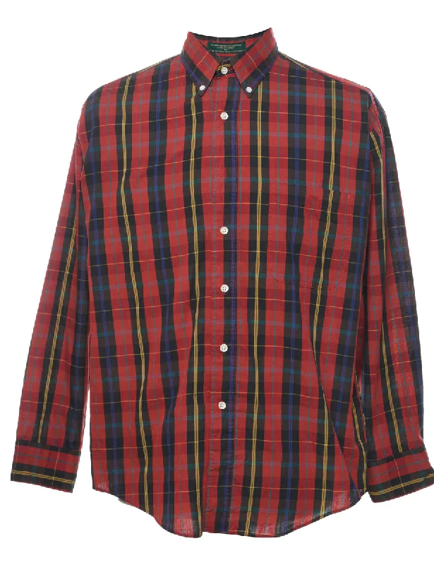 Red Checked Shirt - M Masculine Men's 