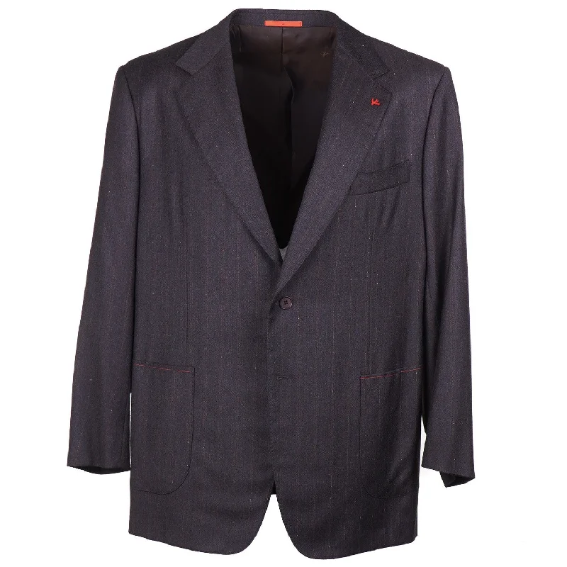 Isaia Classic-Fit Wool Suit Polished Men's Silk