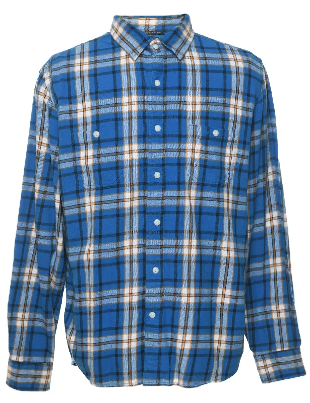 Blue Checked Shirt - L Bohemian Men's Free