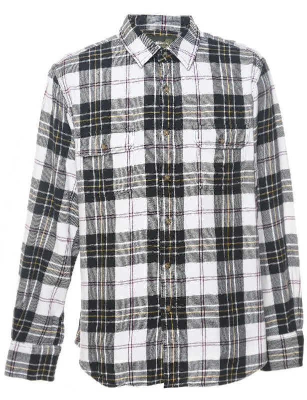 Eddie Bauer Checked Shirt - L Elegant Men's Cashmere