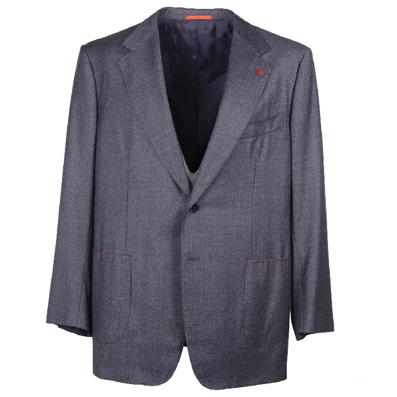 Isaia Classic-Fit Gray Stripe Wool Suit British Gentleman Style