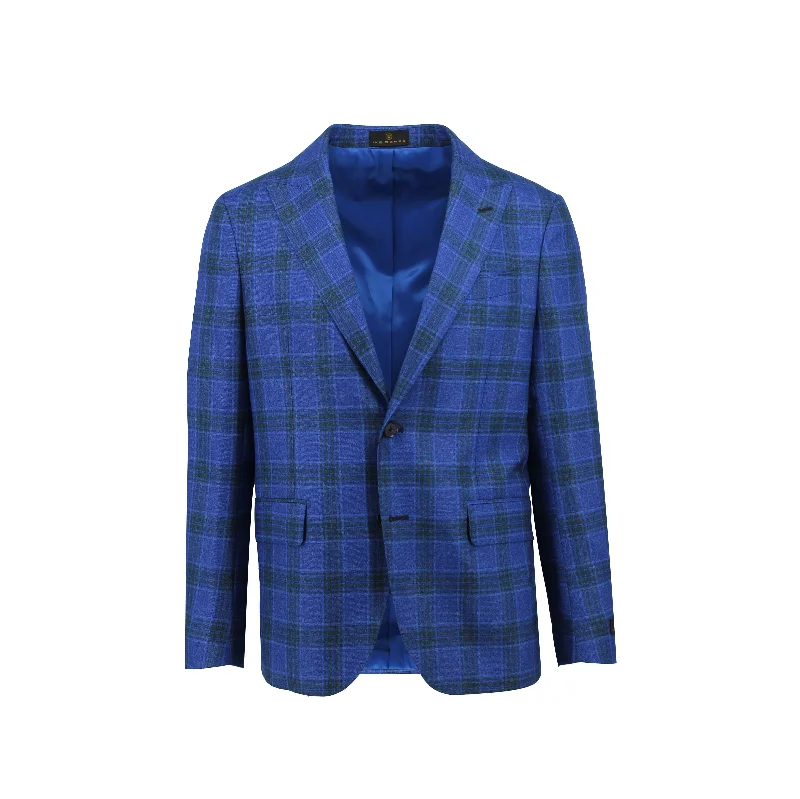 Blue with Green Check Sport Coat Modern Men's 