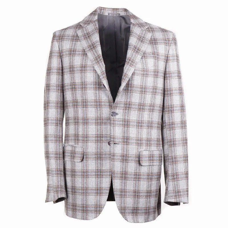 Kiton Layered Check Cashmere Sport Coat Cozy Men's Winter