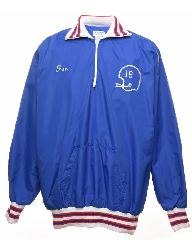 Vintage Blue, Red & White Nylon Jacket - XL Business