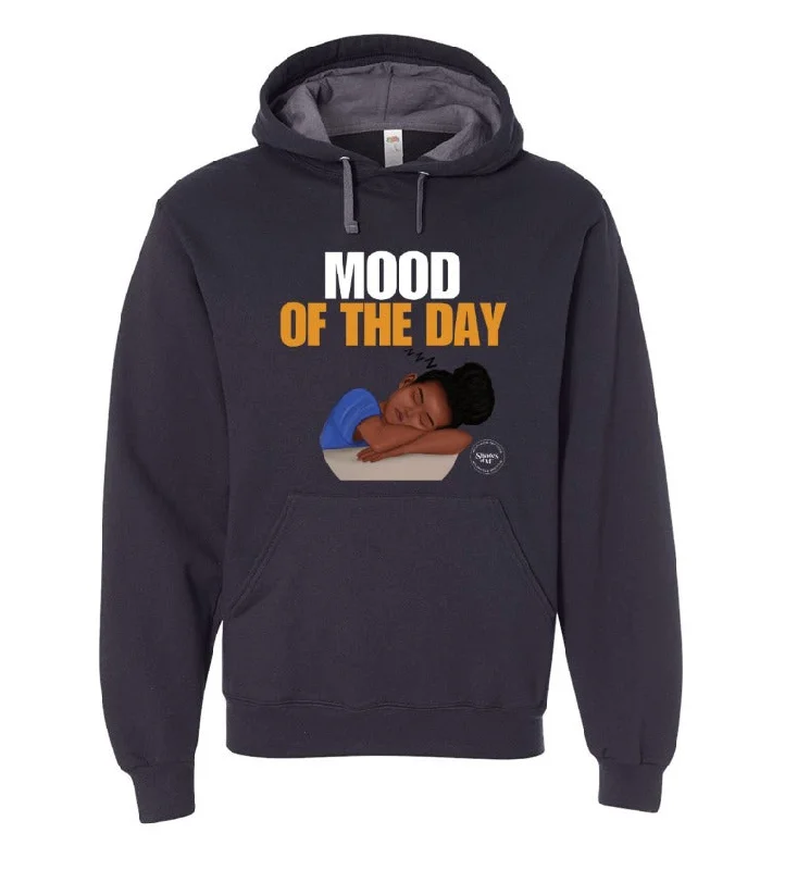 Youth Mood of the Day Hoodie - Tired Girl Sleek Men's Contemporary 