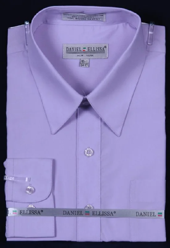 Men's Lilac Long Sleeve Dress Shirt Sophisticated Men's French