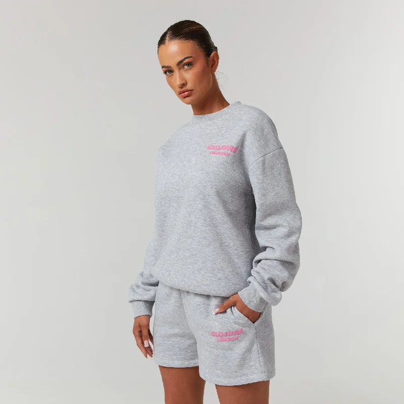 Bubble Logo Sweatshirt Twinset | Light Marl Unique Men's Patch