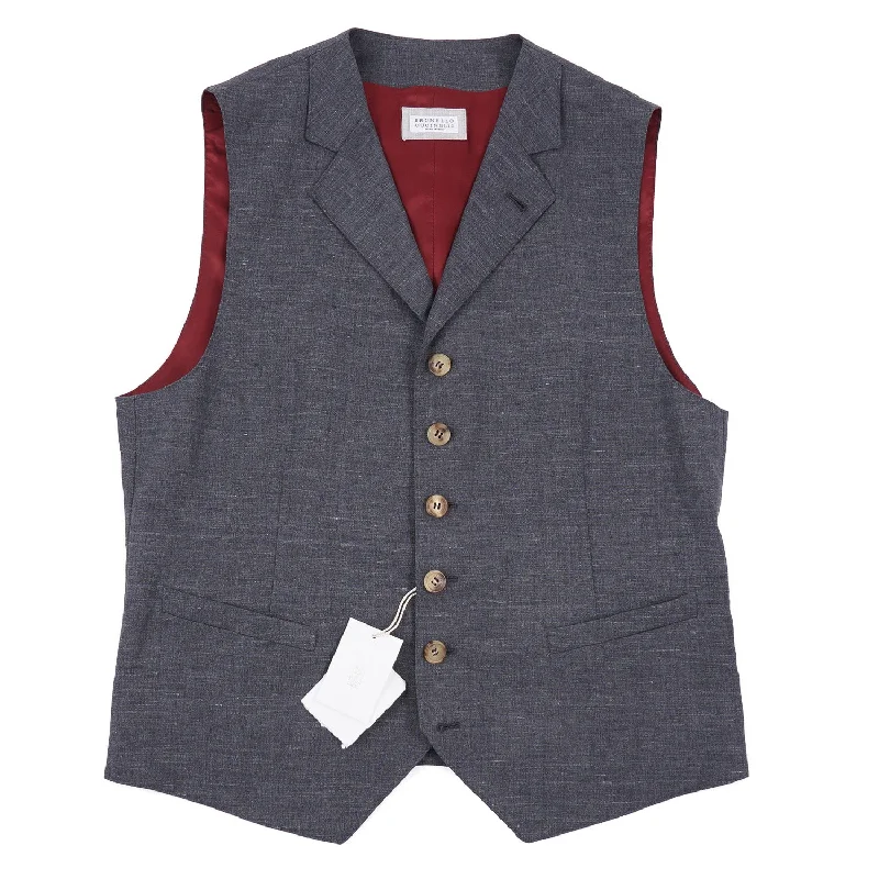 Brunello Cucinelli Waistcoat with Lapels Laid