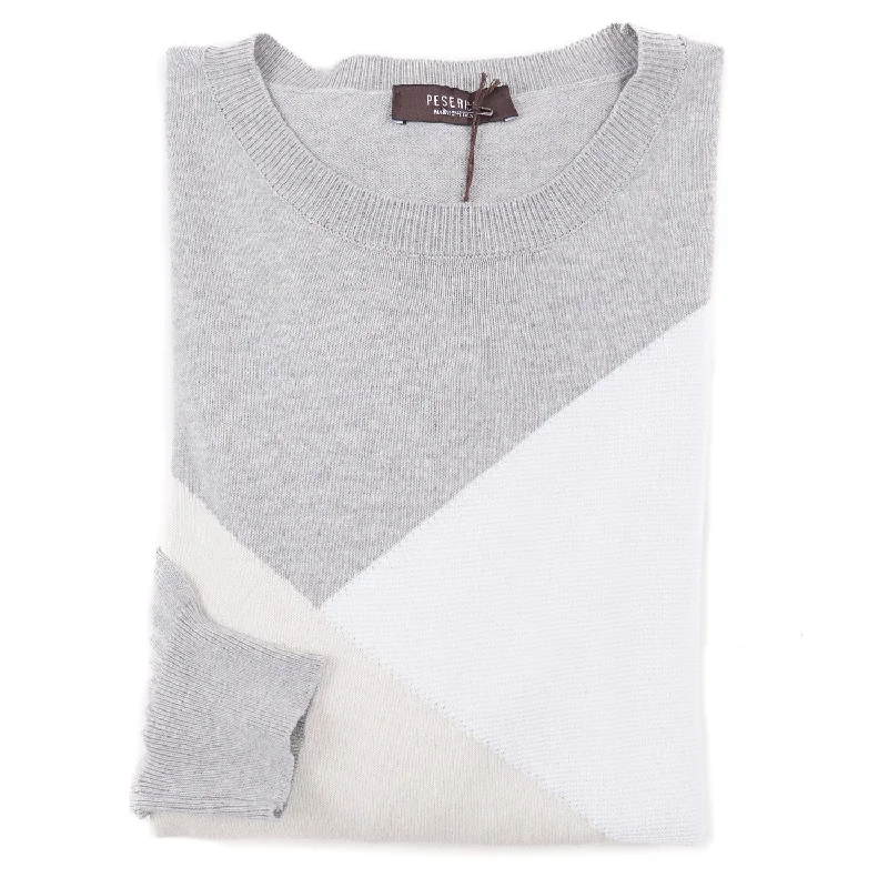 Peserico Color Block Cotton Sweater Sophisticated Men's French