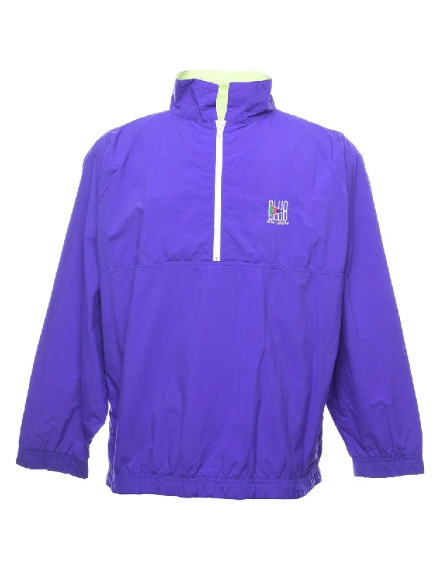 Quarter-Zip Purple Nylon Jacket - S Dynamic Men's Moto