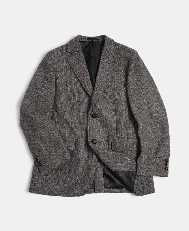 Brown Herringbone Tweed Blazer Modern Men's 