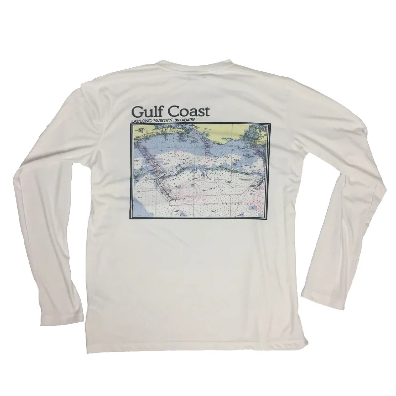 S.F. Alman MS Gulf Coast Map Performance L/S Tee Elegant Men's Formal 