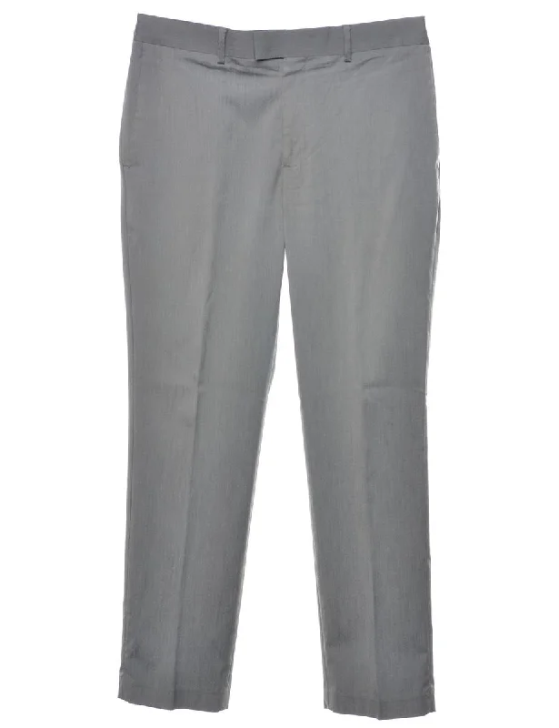 Grey Classic Suit Trousers - W35 L32 Dapper Men's 1920S