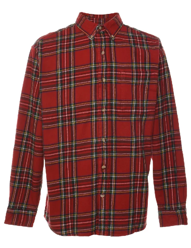 Red Classic Checked Shirt - L Youthful Men's Pop