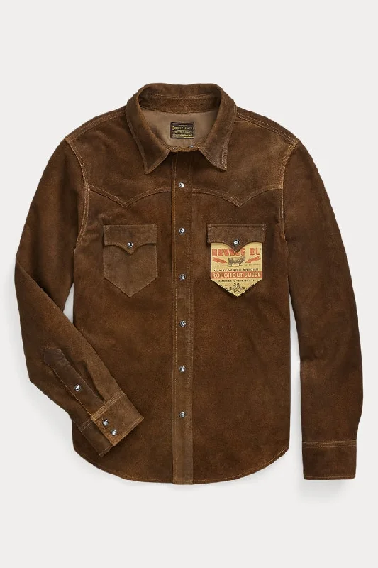 DOUBLE RL Roughout Suede Western Overshirt Cool Men's Skate