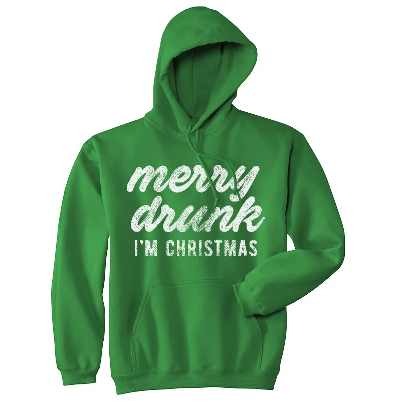 Merry Drunk Im Christmas Hoodie Casual Men's Short