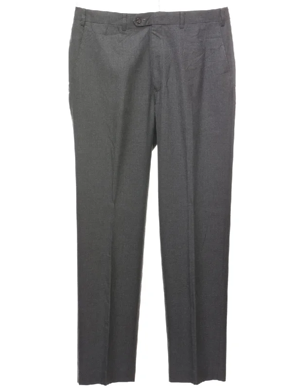 Chaps Dark Grey Trousers - W36 L32 Polished Men's Satin