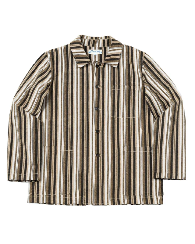 Multitrack Striped Chore Jacket Elegant Men's Formal 