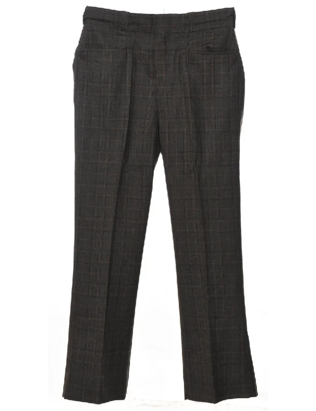 Brown Smart Trousers - W32 L29 Modern Men's Tech