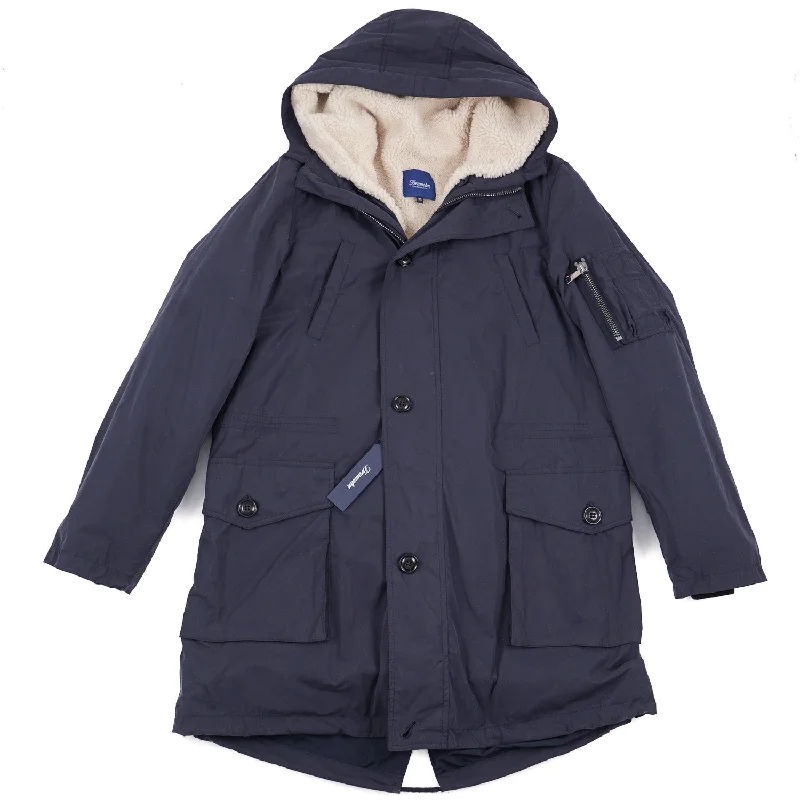 Drumohr Hooded Parka with Shearling Lining Casual Men's Loose