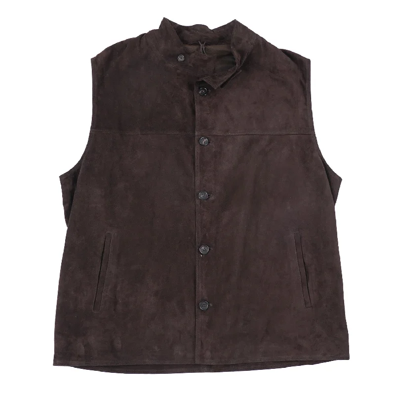 Rifugio Nappa Lambskin Suede Vest Trendy Men's Scandinavian