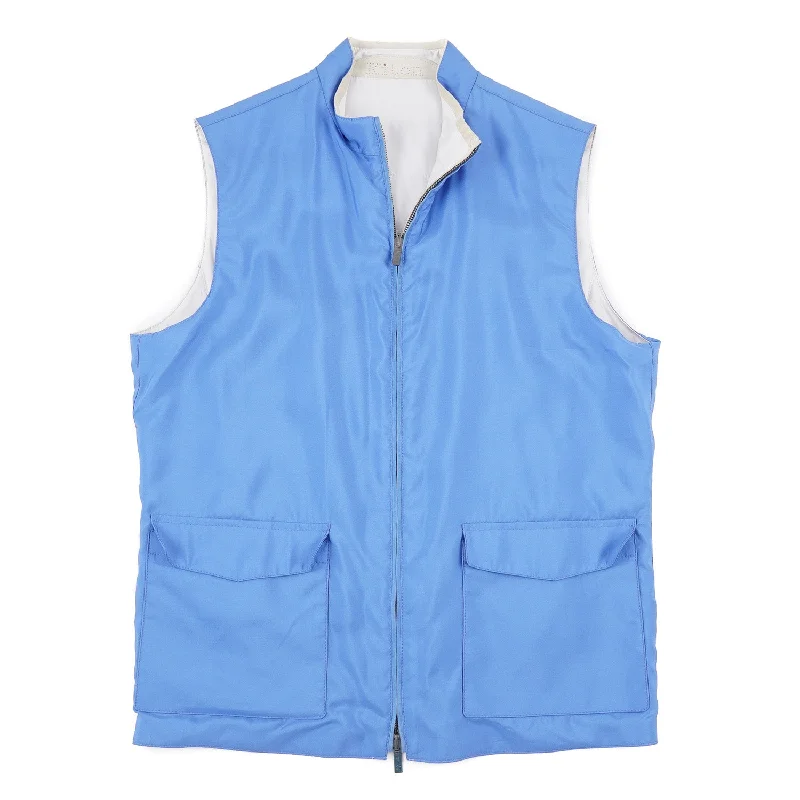 Kiton Lightweight Reversible Silk Vest Dapper Men's 1920S