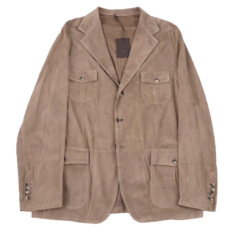 Rifugio Unlined Nappa Suede Field Blazer Unique Men's Patch