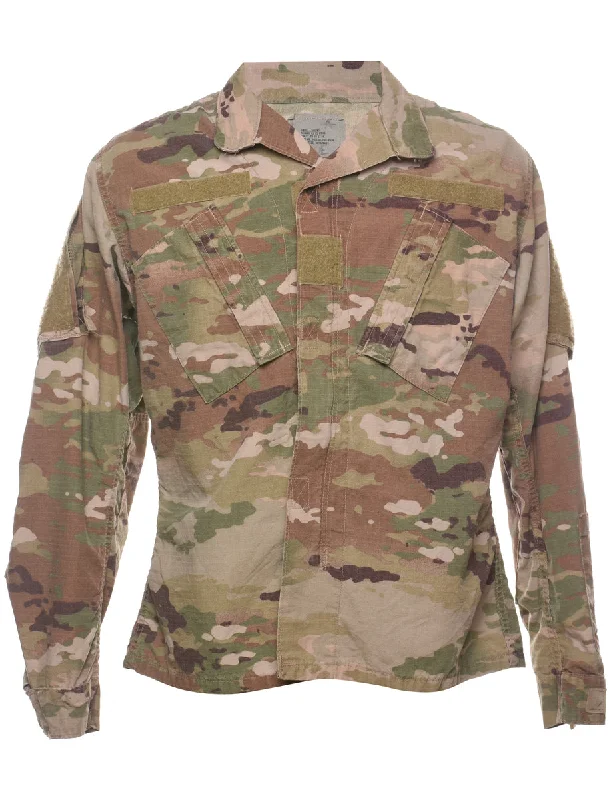 Woodland Camouflage Print U.S Army Military Shirt - M Sharp Men's Italian