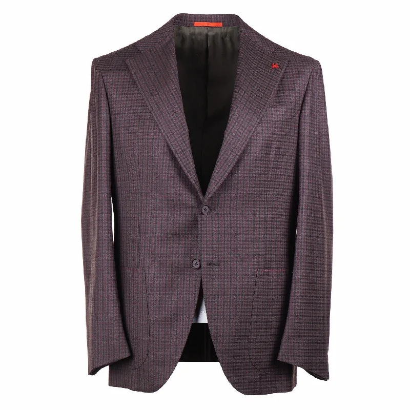 Isaia Damier Check Wool Sport Coat Luxurious Men's High