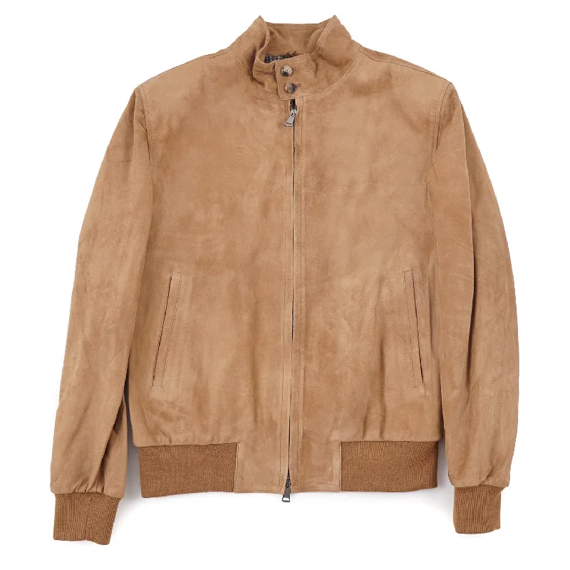 Rifugio Wool-Lined Suede Bomber Jacket Luxurious Men's High